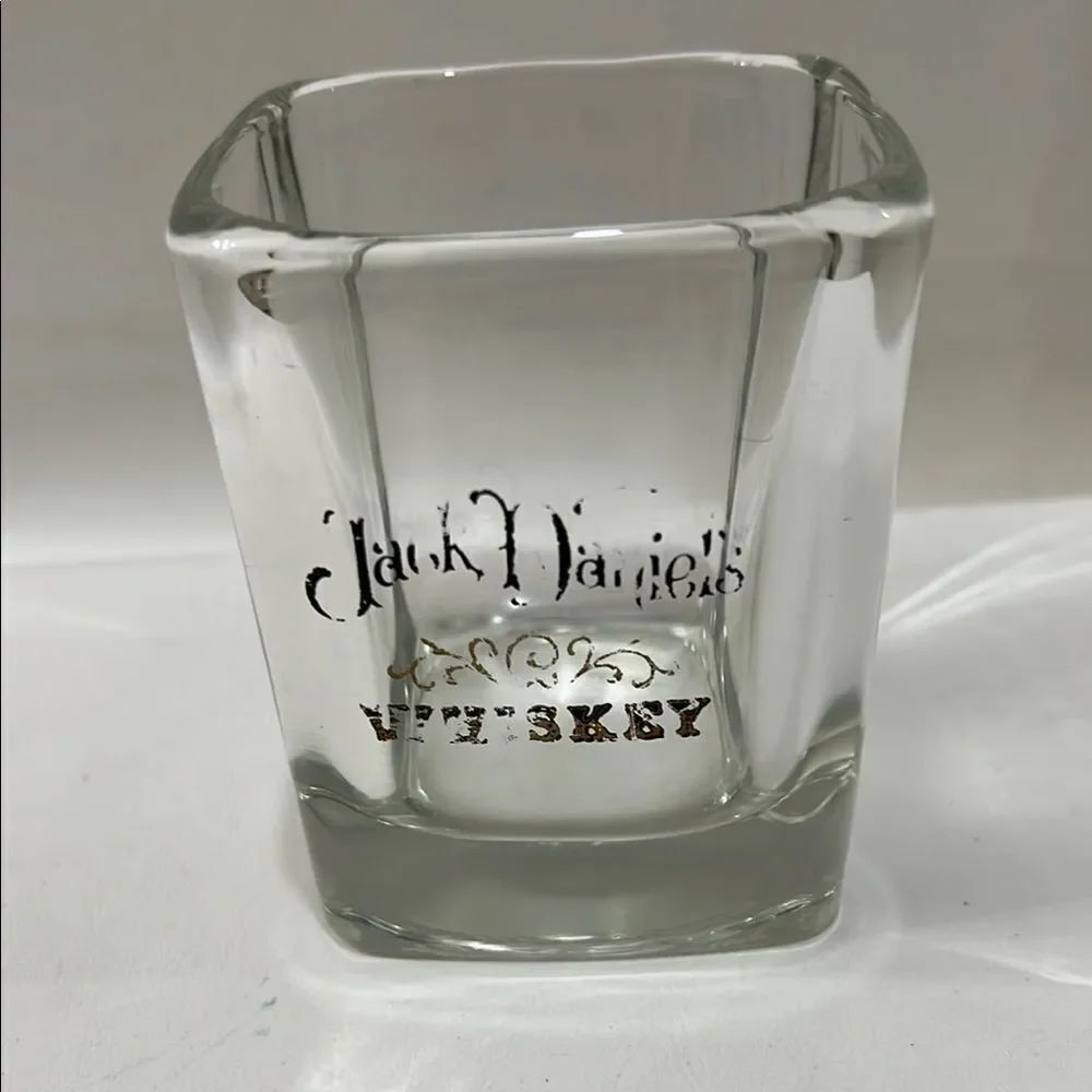 Jack Daniels Clear Rocks Bar Whiskey Glass 8 Oz 3 1/2 In Tall 3 In Square Top